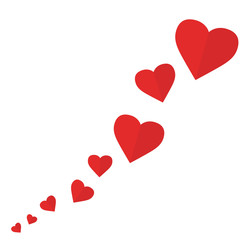 Happy valentines day card. Hearts flat