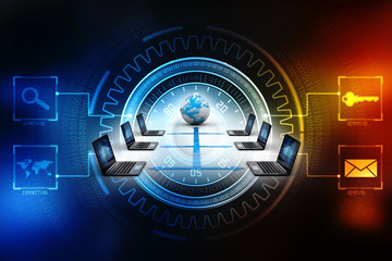 Fototapeta premium Computer Network,3d rendering