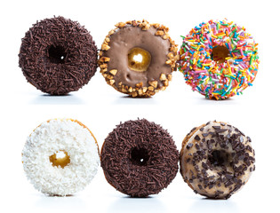  donuts isolated on white background