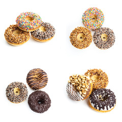  donuts isolated on white background