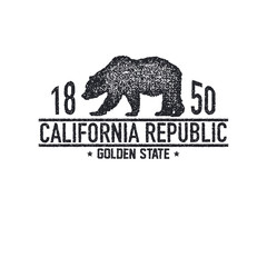 California t-shirt with grizzly bear.