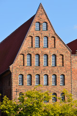 Fototapeta na wymiar Salzspeicher, old salt storage warehouse in Lubeck, Germany