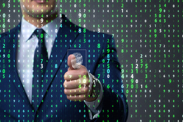 Biometric identification concept with fingerprints