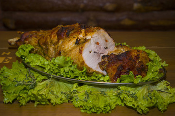 A hefty piece of meat, a leg of pork.