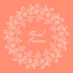 Round floral ornate frame