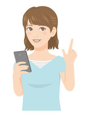 Fototapeta premium スマホを持つ女性