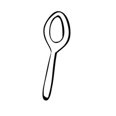 silhouette cuttlery spoon kitchen utensil vector illustration