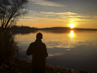 Sunset at a lake near Berlin