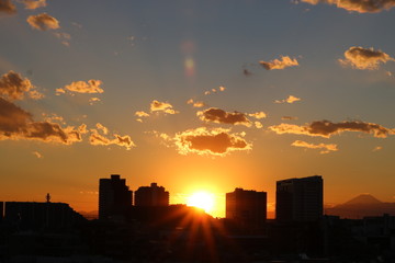 Naklejka premium 東京の夕焼け空