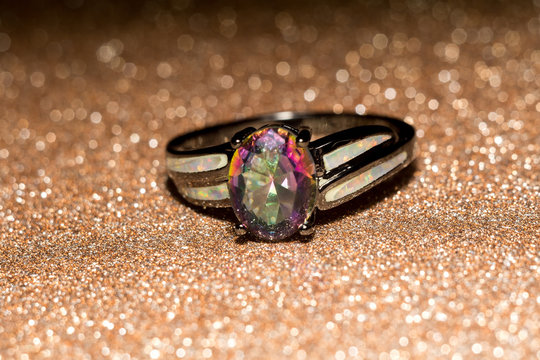 Rainbow Topaz Ring