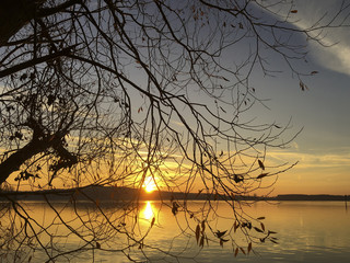 Sunset at a lake near Berlin