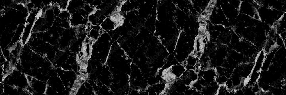 Poster horizontal black and white marble texture for pattern and backgr