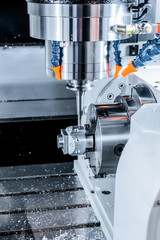 The CNC machine while cutting sample part.