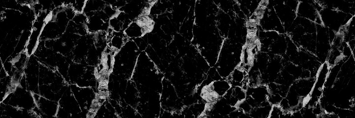 horizontal black and white marble texture for pattern and backgr