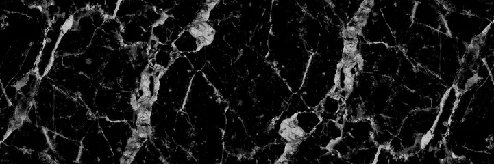 Papier Peint photo Lavable Marbre horizontal black and white marble texture for pattern and backgr
