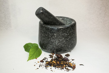 Granite mortar and tea