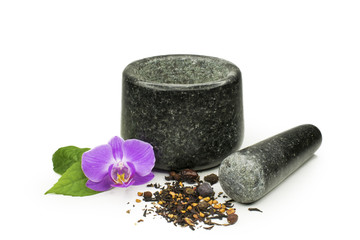 Granite mortar and tea