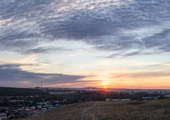 Panoramic evening landscape