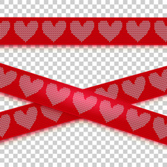Knitted heart caution tape