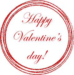 Round happy Valentine's day red card.