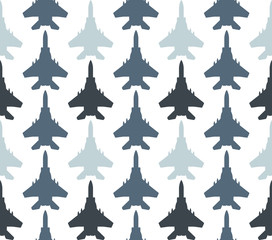 seamless pattern with jet fighters