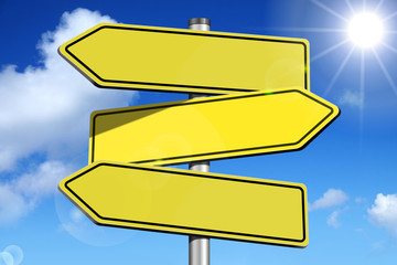 Empty - yellow signpost