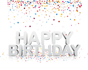 Happy birthday background with confetti.
