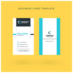 Modern Creative Vertical Double-sided Business Card Template. Flat Design Vector Illustration. Stationery Design