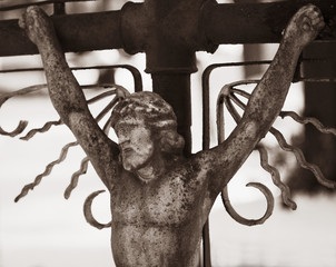 Holy cross with crucified Jesus Christ