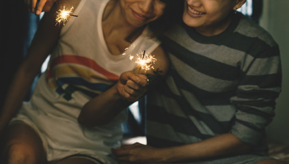 Obraz premium LGBT Lesbian Couple Moments Happiness Concept