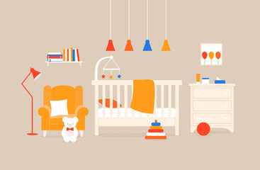 Vector interior of nursery