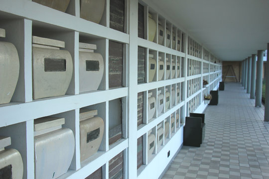 Columbarium wall near crematorium