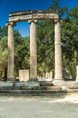 Fototapeta na wymiar Ruin in Olympia - Sanctuary of ancient Greece