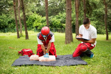 Cpr practice on cpr dummy