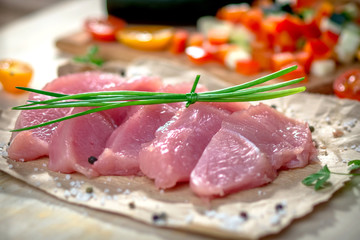 Raw turkey breast