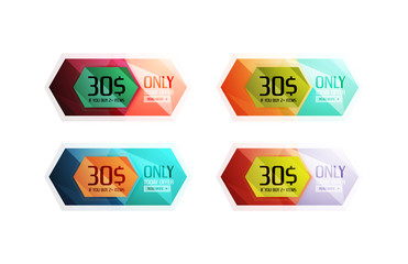 Vector abstract geometric sale labels