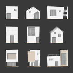 Set of japanese minimal house flat icon vector 