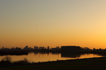 Sunset of Osaka Japan