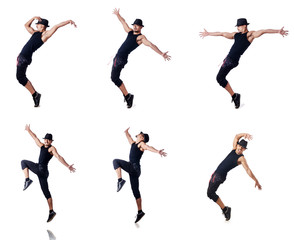 Muscular dancer isolated on white