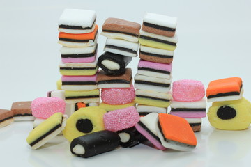 Stacked liquorice allsorts