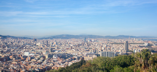 Fototapeta na wymiar Bird's eye view of Barcelona , Spain