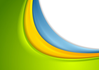 Abstract colorful smooth corporate waves background
