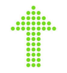 Isoliertes Pfeil Symbol aus grünen Punkten