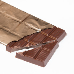 Chocolate bar isolated on white background