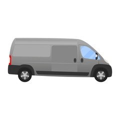 Delivery Van - Layout for presentation - vector template.isolated on white background, grey silver van vehicle template side view