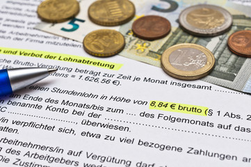 Obraz premium neuer Mindestlohn 8,84,-€