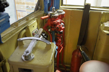 Inside the cabin of the train