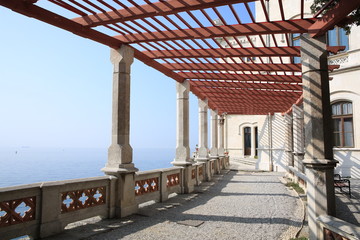 Fototapeta na wymiar Historic Castello di Miramare in Italy