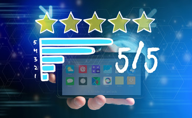 Concept of ranking stars on a technology interface