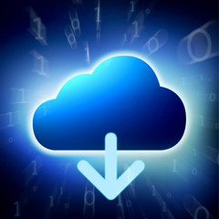 Cloud computing system on an abstract background